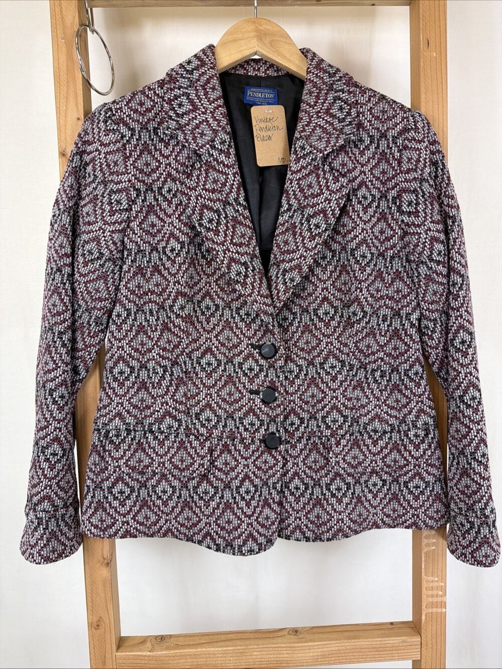Vintage 90's Y2K Pendleton Multicolor Lined Button Up Blazer #1274 Size 8
